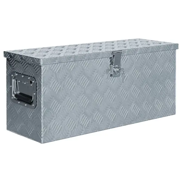 Gossi cutie din aluminiu, 76,5 x 26,5 x 33 cm, argintiu