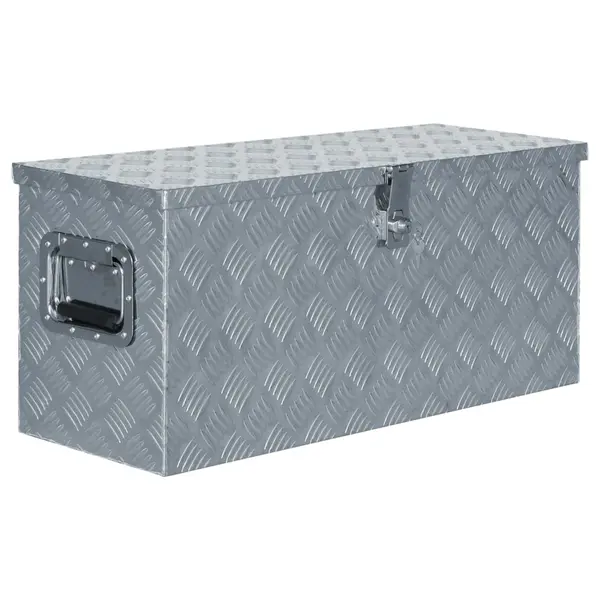 Gossi cutie din aluminiu, 80 x 30 x 35 cm, argintiu