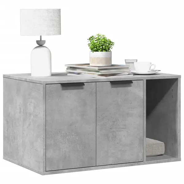 Gossi cutie litiera pisici gri beton 80x50x45 cm lemn prelucrat