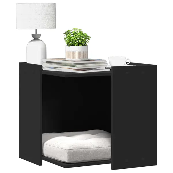 Gossi cutie litiera pisici negru 53x53x51 cm lemn prelucrat