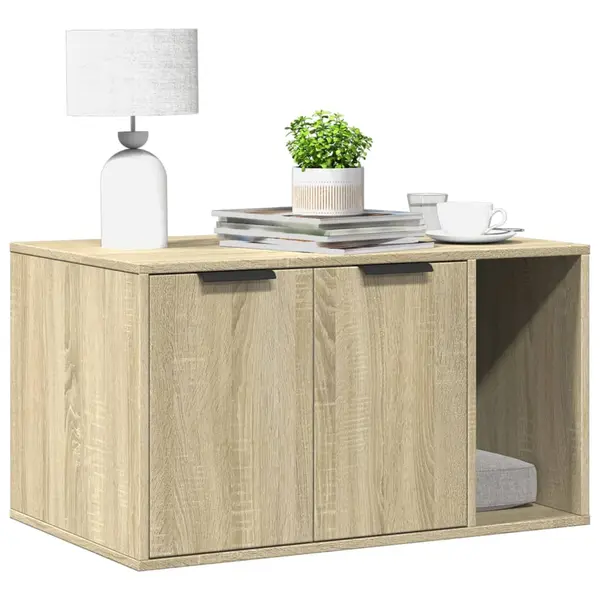 Gossi cutie litiera pisici stejar sonoma 80x50x45 cm lemn prelucrat