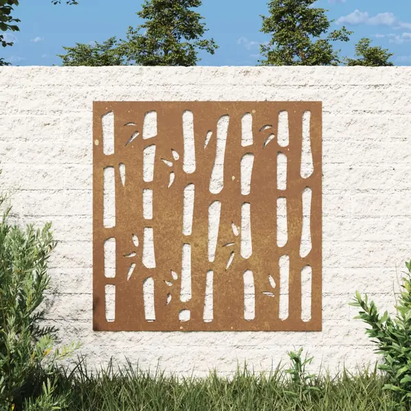 Gossi decor perete de gradina 55x55 cm design bambus otel corten