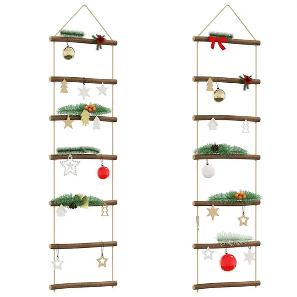 Gossi decoratiuni de perete in forma de scara 2 buc rama naturala