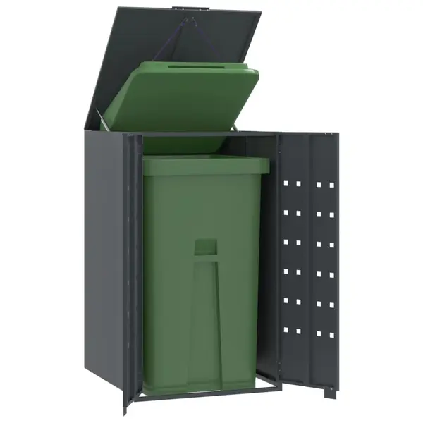 Gossi depozitare cos gunoi cu roti 1 cos antracit 69x79x117 cm otel