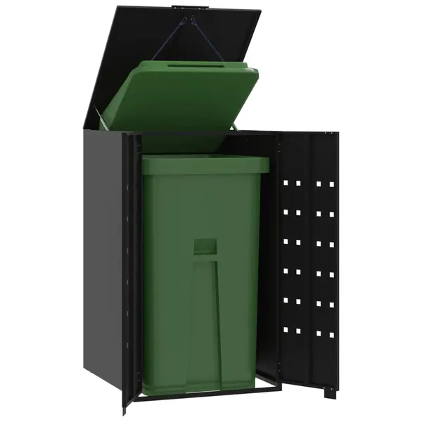 Gossi depozitare cos gunoi cu roti pt. 1 cos, negru 69x79x117 cm otel