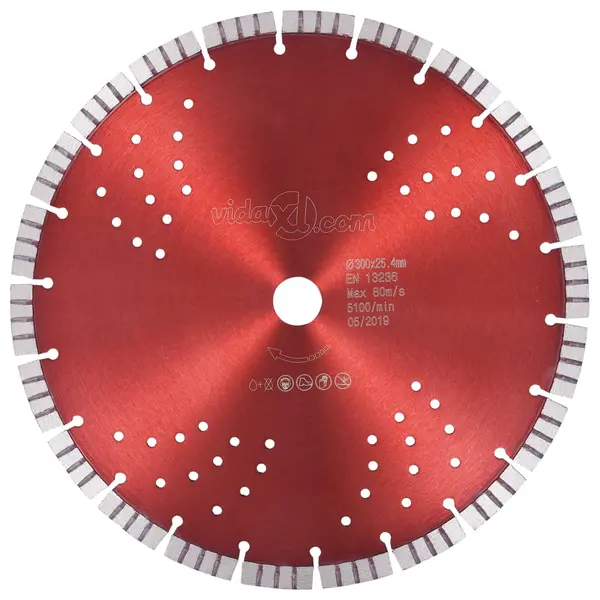 Gossi disc diamantat de taiere cu segmente turbo si gauri otel 300 mm