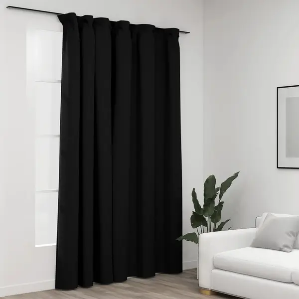 Gossi draperie opaca, aspect de in, antracit, 290 x 245 cm, carlige