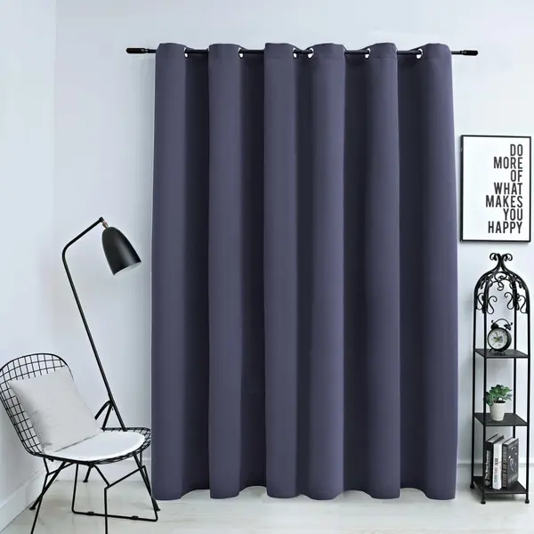 Gossi draperie opaca cu inele metalice, antracit, 290 x 245 cm
