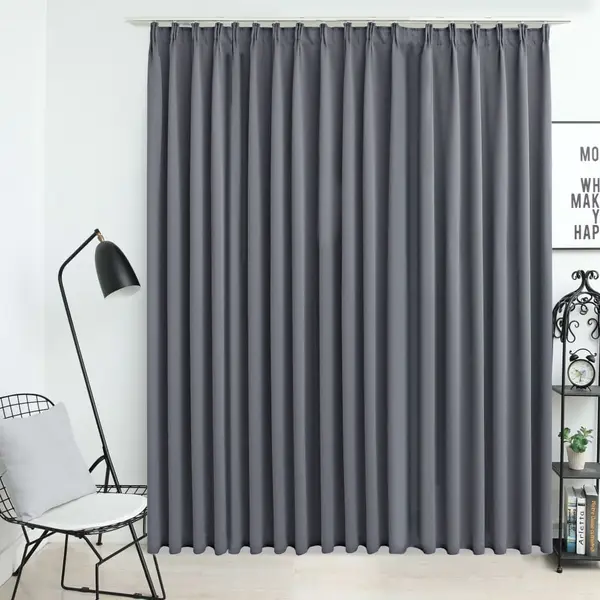 Gossi draperie opaca, gri, 290 x 245 cm, cu carlige
