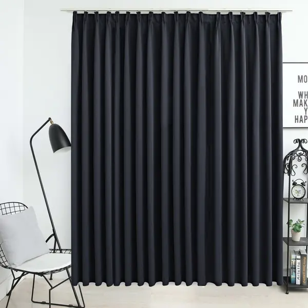 Gossi draperie opaca, negru, 290 x 245 cm, cu carlige