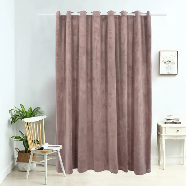 Gossi draperie opaca roz antichizat 290x245 cm catifea inele metalice