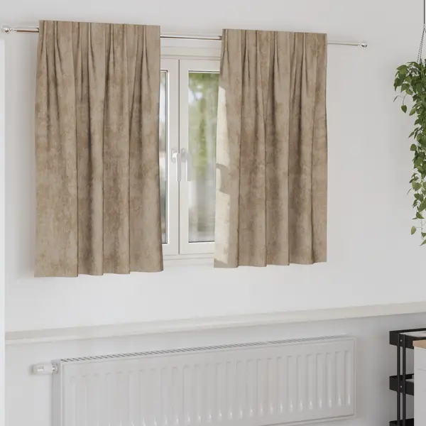 Gossi draperii de catifea 2 buc cu buzunare pentru bagheta champagne 140x140 cm