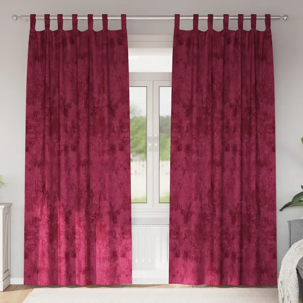 Gossi draperii din catifea 2 buc cu ochiuri bordo 260x140 cm
