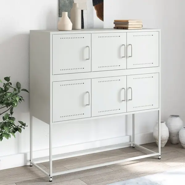 Gossi dulap, alb, 100,5x39x107 cm, otel laminat la rece
