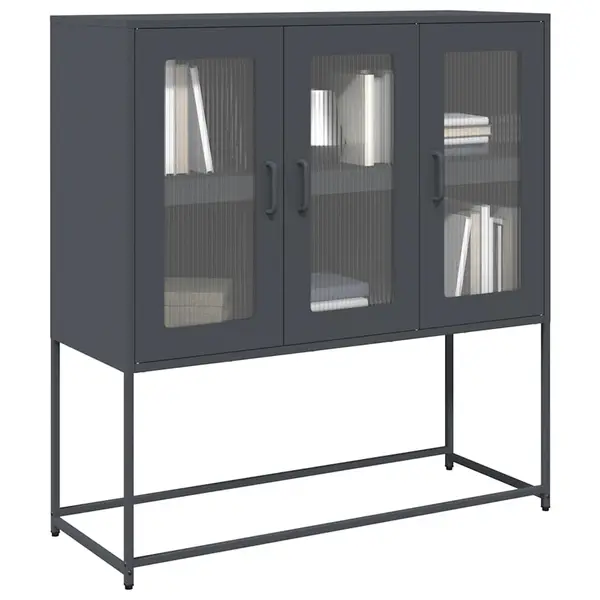 Gossi dulap, antracit, 100,5x39x107 cm, otel laminat la rece