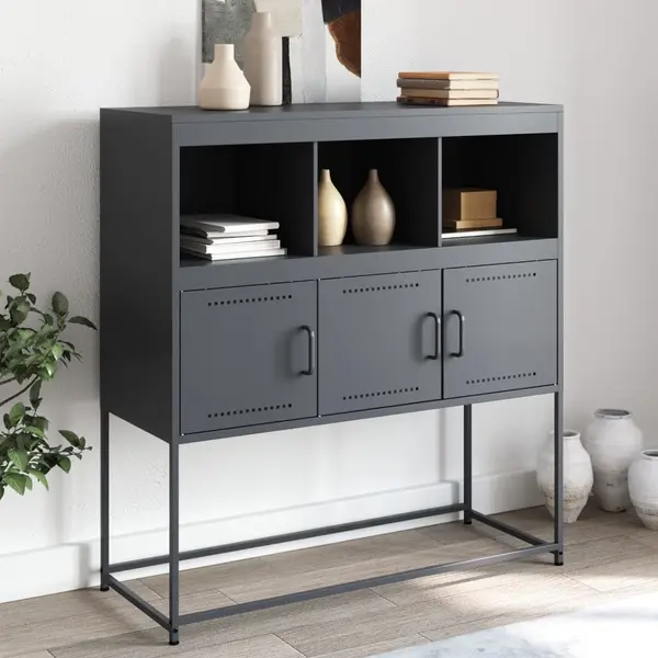 Gossi dulap, antracit, 100,5x39x107 cm, otel laminat la rece