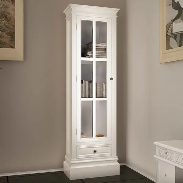 Gossi dulap biblioteca elegant cu 3 rafturi, alb, lemn