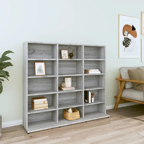 Gossi dulap cd-uri, sonoma gri, 102x23x89,5 cm, lemn prelucrat