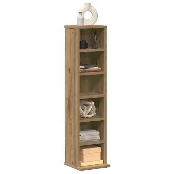 Gossi dulap cd-uri, stejar artizanal, 21x20x88 cm, lemn prelucrat