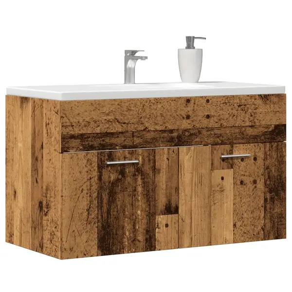 Gossi dulap chiuveta baie, lemn vechi, 80x38,5x46 cm, lemn prelucrat
