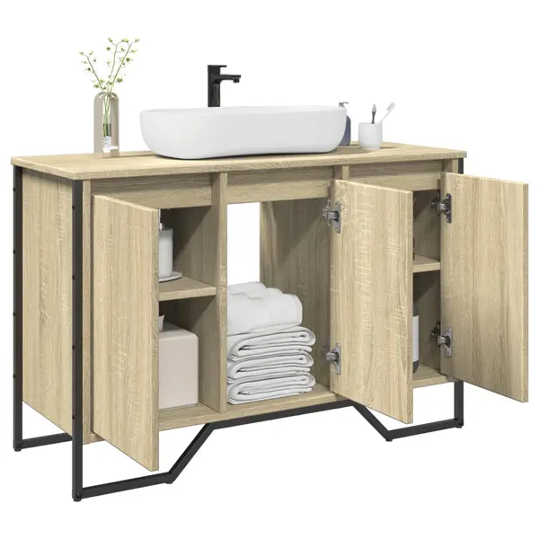Gossi dulap chiuveta baie, stejar sonoma, 91x35x60 cm, lemn prelucrat