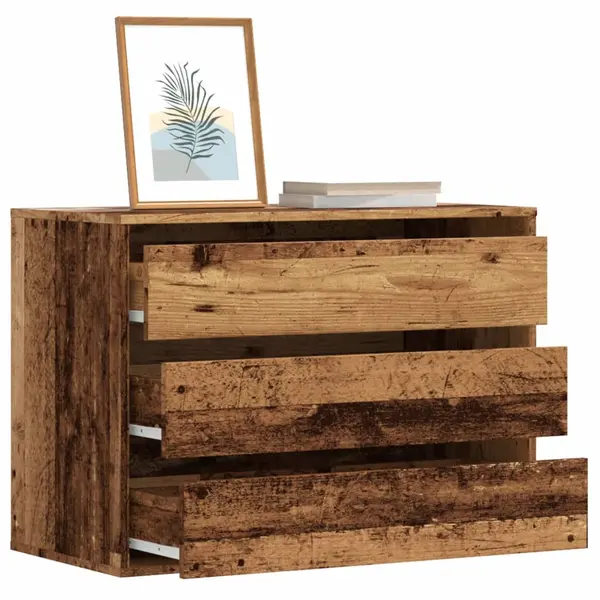 Gossi dulap colt cu sertare lemn vechi 80x41x58 cm lemn prelucrat