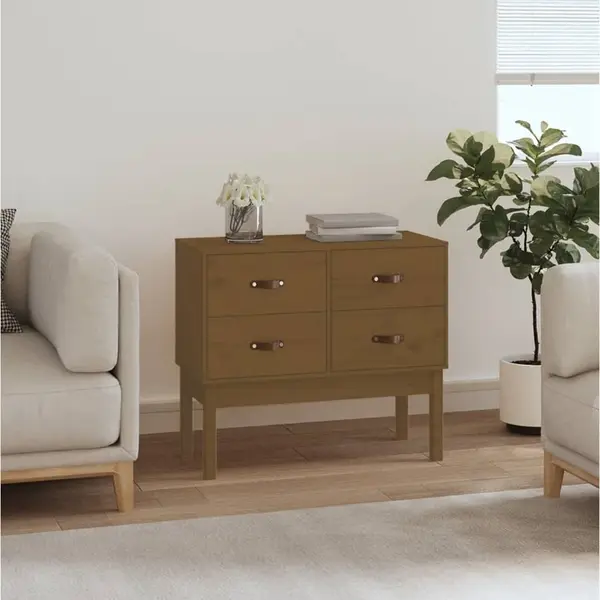 Gossi dulap consola, maro miere, 90x40x78 cm, lemn masiv de pin