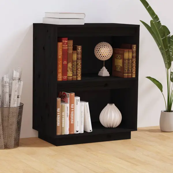Gossi dulap consola, negru, 60x34x75 cm, lemn masiv de pin