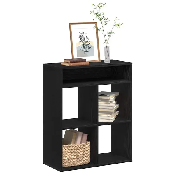 Gossi dulap cu carti negru 66x31x80 cm lemn prelucrat