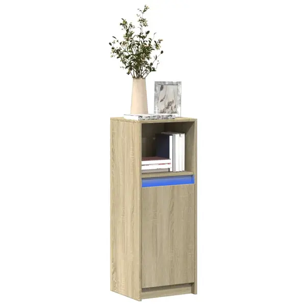 Gossi dulap cu led, stejar sonoma, 38x34x100 cm, lemn prelucrat