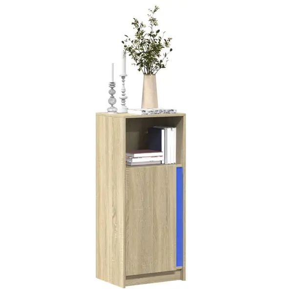 Gossi dulap cu led, stejar sonoma, 42,5x34x100 cm, lemn prelucrat