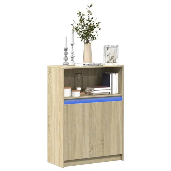 Gossi dulap cu led, stejar sonoma, 72x34x100 cm, lemn prelucrat
