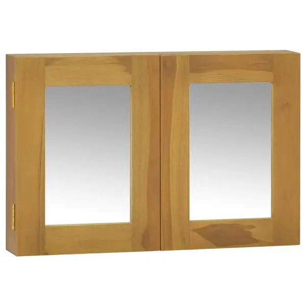 Gossi dulap cu oglinda, 60x10x40 cm, lemn masiv de tec
