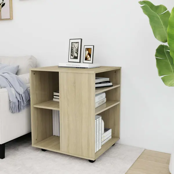 Gossi dulap cu roti, stejar sonoma, 60x53x72 cm, pal