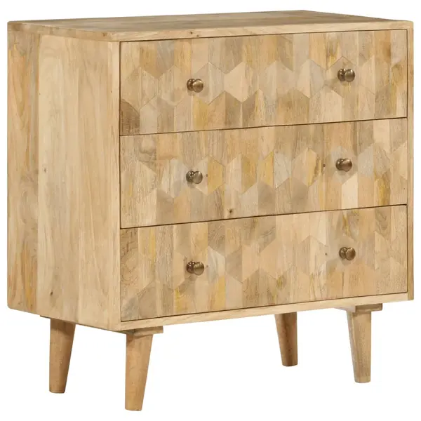 Gossi dulap cu sertar, 70x35x70 cm, lemn masiv de mango