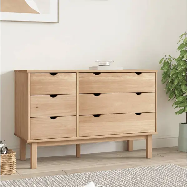 Gossi dulap cu sertar otta, 111x43x73,5 cm, lemn masiv de pin