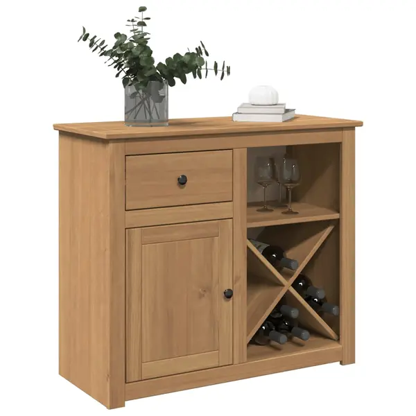 Gossi dulap cu sertar panama, 93x40x80 cm, lemn masiv de pin