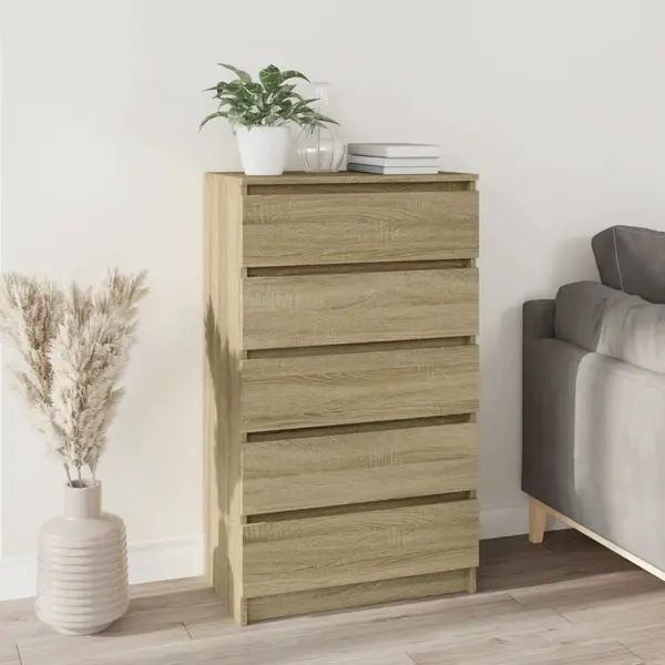 Gossi dulap cu sertar, stejar sonoma, 60x36x103 cm, lemn prelucrat