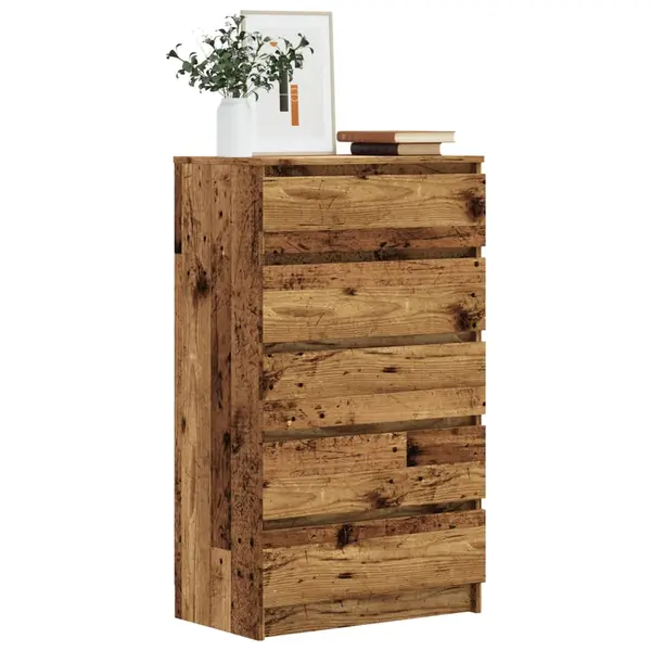 Gossi dulap cu sertare, lemn vechi, 60x36x103 cm, lemn prelucrat
