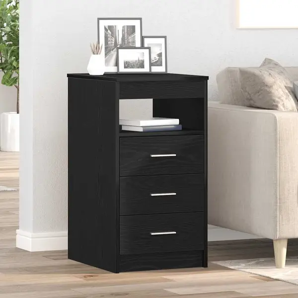 Gossi dulap cu sertare, stejar negru, 40x50x76 cm, lemn prelucrat