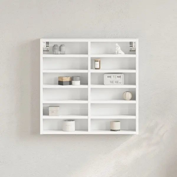Gossi dulap cu vitrina, alb, 60x8,5x58 cm, lemn prelucrat