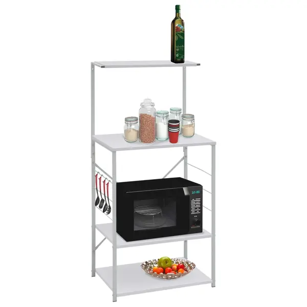 Gossi dulap cuptor microunde, alb, 60x39,6x123 cm, lemn prelucrat