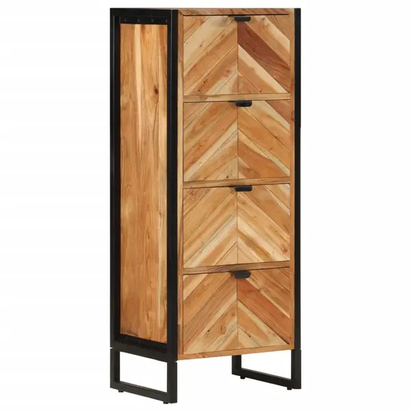 Gossi dulap de baie, 40x30x100 cm, lemn masiv de acacia si fier