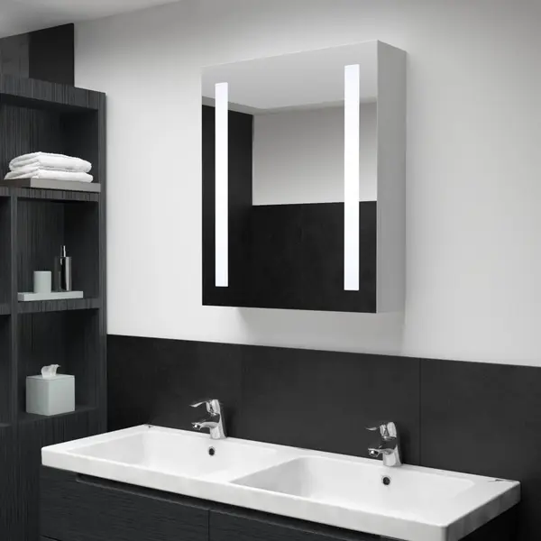 Gossi dulap de baie cu oglinda si led-uri, 50 x 13 x 70 cm