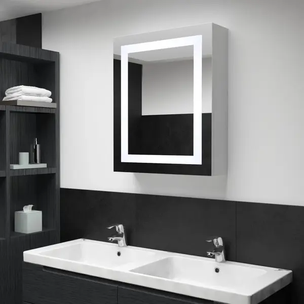 Gossi dulap de baie cu oglinda si led-uri, 50 x 13 x 70 cm