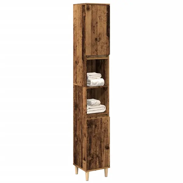 Gossi dulap de baie, lemn vechi, 30x30x190 cm, lemn prelucrat