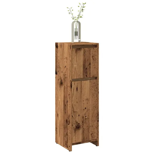 Gossi dulap de baie, lemn vechi, 30x30x95 cm, pal