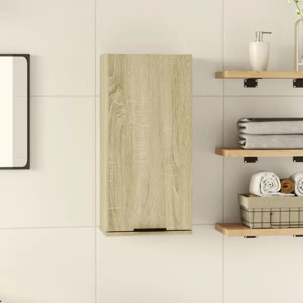 Gossi dulap de baie montat pe perete, stejar sonoma, 32x20x67 cm