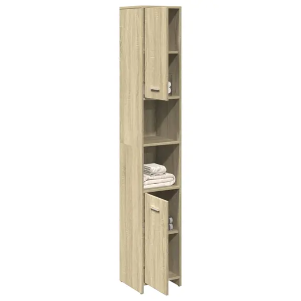 Gossi dulap de baie, stejar sonoma, 30x30x183,5 cm, pal
