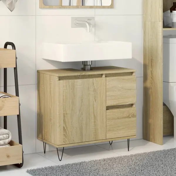 Gossi dulap de baie, stejar sonoma, 65x33x60 cm, lemn prelucrat